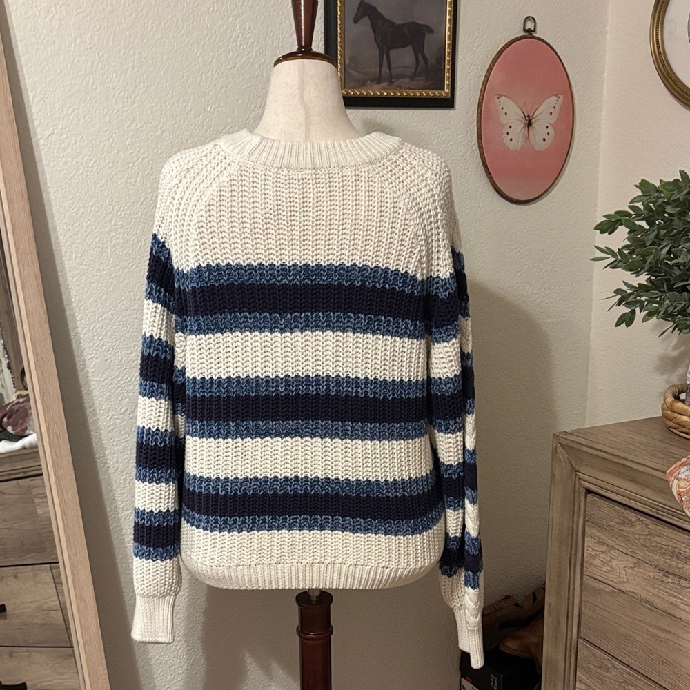 Free People Frankie Cable Striped Sweater - Picture 5 of 7